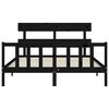 vidaXL Sängynrunko päädyllä musta King Size täysi puu