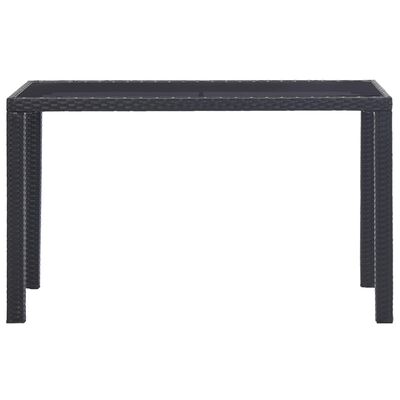 vidaXL Puutarhapöytä musta 123x60x74 cm polyrottinki