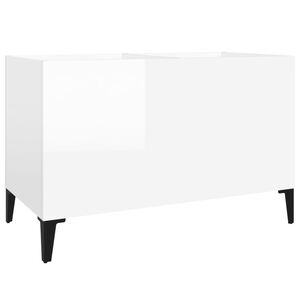 vidaXL LP-levyjen s&auml;ilytyskaappi korkeakiilto valk. 74,5x38x48 cm puu