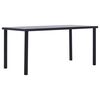 vidaXL Ruokap&ouml;yt&auml; musta ja betoninharmaa 160x80x75 cm MDF
