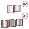 vidaXL Koiraportti kokoontaittuva 12 paneelia ruskea 600 cm poppelipuu