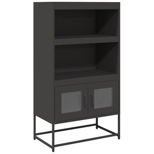 vidaXL Highboard Musta 68x39x123 cm Ter&auml;s