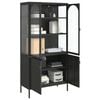 vidaXL Kaappi musta 90x40x180 cm lasi ja ter&auml;s