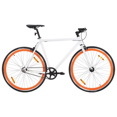 vidaXL Polkupyörä vaihteeton oranssi ja valkoinen 700c 55 cm