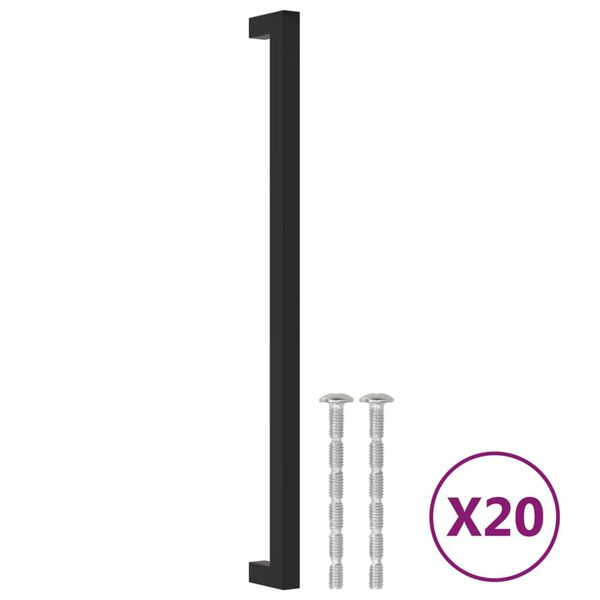 vidaXL Kaapin kahvat 20 kpl musta 320 mm ruostumaton ter&auml;s
