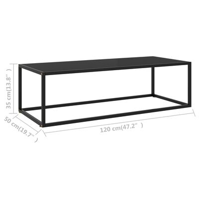 vidaXL Sohvapöytä musta mustalla lasilla 120x50x35 cm