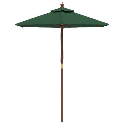 vidaXL Puutarhan aurinkovarjo puutolppa vihreä 196x231 cm
