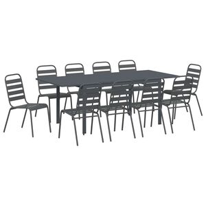 vidaXL Piharuokailu setti 11 pcs Antrasiitti Jauhemaalattu ter&auml;s