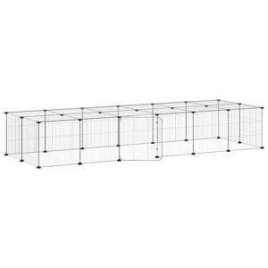 vidaXL 28-paneelinen lemmikkihäkki ovella musta 35x35 cm teräs