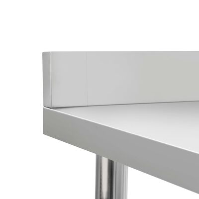vidaXL Keittiön työpöytä roiskesuojalla 80x60x93 cm ruostumaton teräs