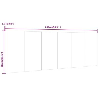 vidaXL Seinäkiinnitettävä Sängynpääty valk. 200x1,5x80 cm tekninen puu
