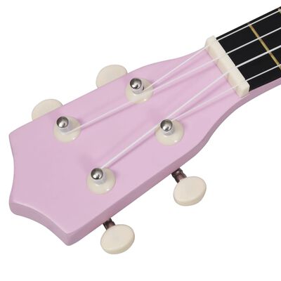 vidaXL Sopraano ukulelesarja laukulla lapsille vaaleanpunainen 21"