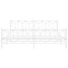 vidaXL Metallinen s&auml;ngynrunko p&auml;&auml;dyill&auml; valkoinen 200x200 cm