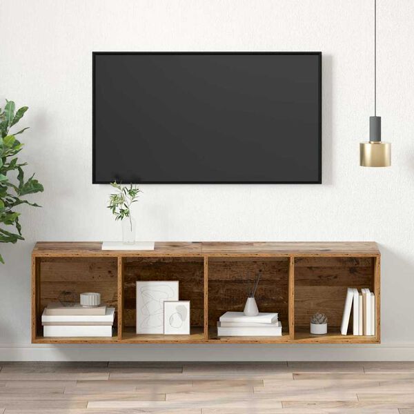 vidaXL TV-tasosetti Vanha Puu 37 x 37 x 142,5 cm Tekninen puu