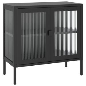 vidaXL Senkki musta 70x35x70 cm lasi ja ter&auml;s