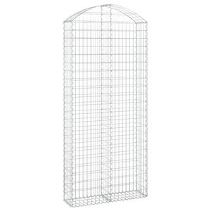 vidaXL Kaareva kivikori 100x30x220/240 cm galvanoitu rauta