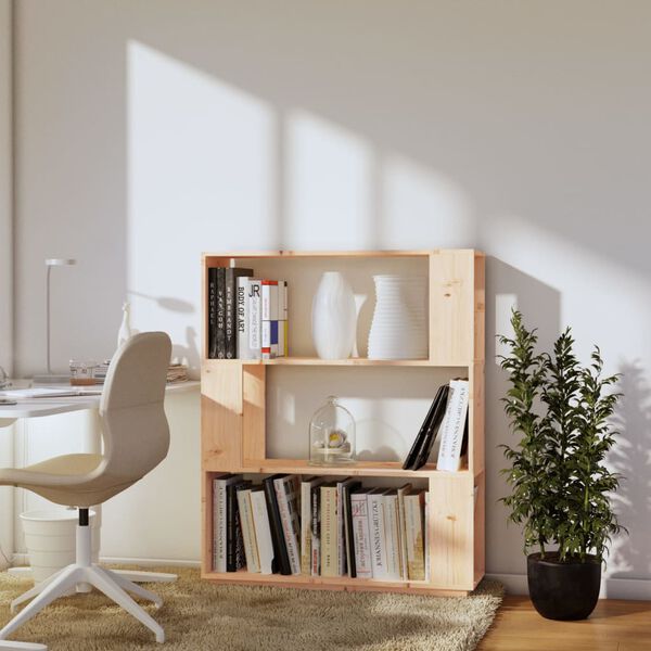 vidaXL Kirjahylly/tilanjakaja 80x25x101 cm täysi mänty