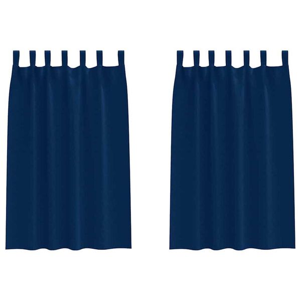vidaXL Piment&auml;v&auml; verho renkailla 2 pcs Tumma Sininen 175 x 140 cm