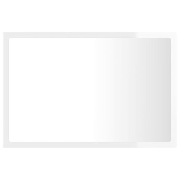 vidaXL Kylpyhuonepeili LED korkeakiilto valk. 60x8,5x37 cm akryyli