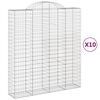 vidaXL Kaarevat kivikorit 10 kpl 200x50x220/240 cm galvanoitu rauta