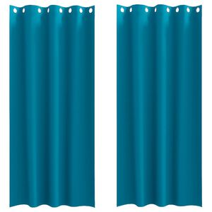 vidaXL Piment&auml;v&auml; verho renkailla 2 kpl Turkoosi 245 x 140 cm
