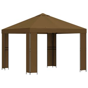 vidaXL Huvimaja 3 x 3 m Taupe Polyesteri ja ter&auml;s 190 gsm