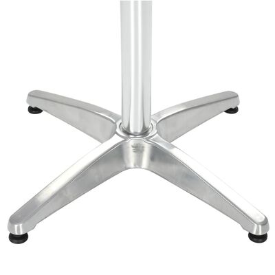 vidaXL Puutarhapöytä hopea 80x80x70 cm alumiini