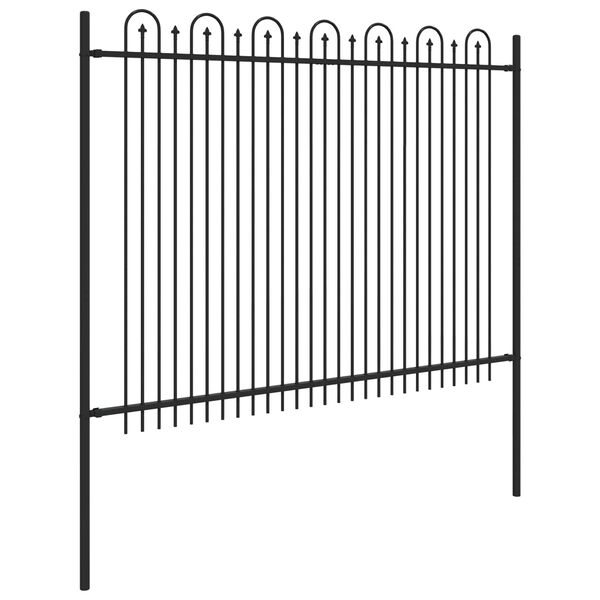 vidaXL Piikki Kaari Aita Musta 200 x 200 cm Jauhemaalattu Ter&auml;s