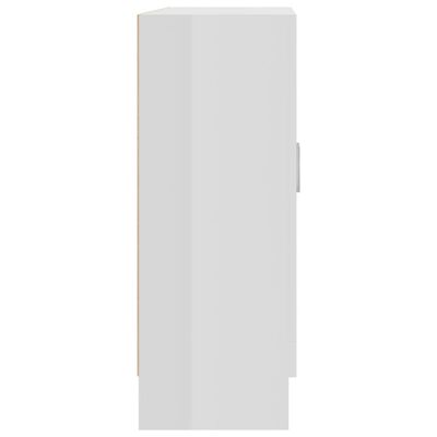 vidaXL Vitriinikaappi korkeakiilto valkoinen 82,5x30,5x80 cm lastulevy