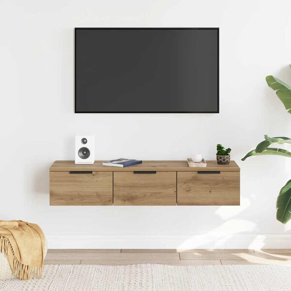 vidaXL TV-seinäkaappi artesaani tammi 102x30x20 cm tekninen puu