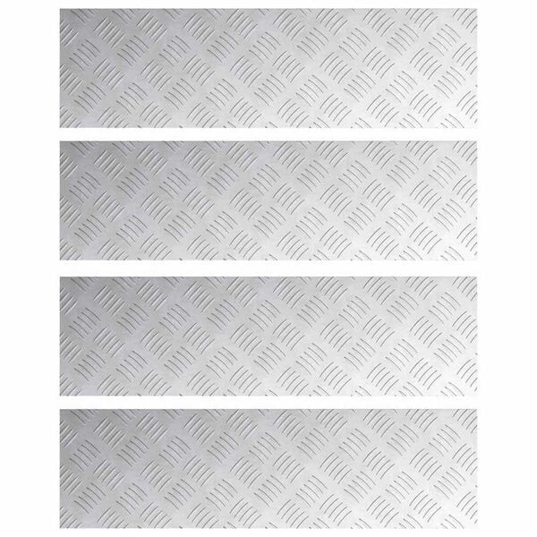 vidaXL Portaan askelma Suorakaide 4 pcs Hopea 70 x 20 cm Alumiini