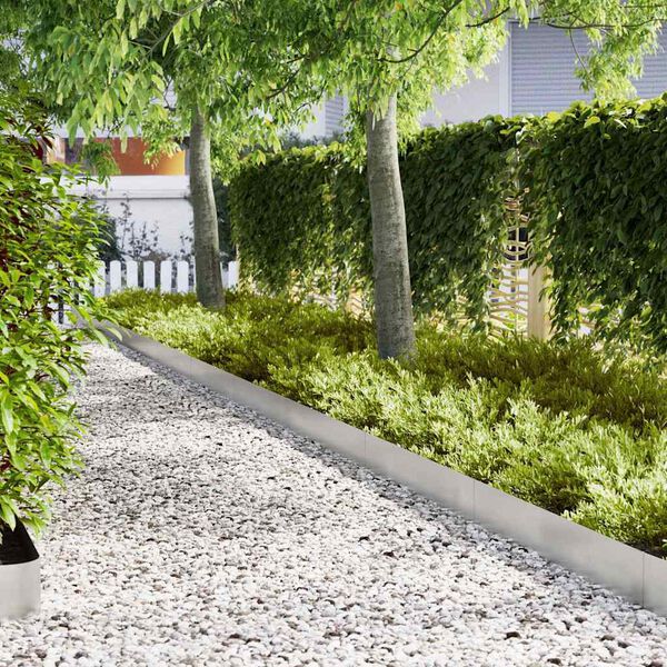 vidaXL Nurmireunus 10 pcs Hopea 100 x 0.05 x 20 cm Ruostumaton ter&auml;s