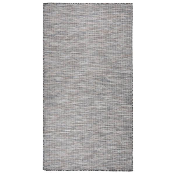 vidaXL Ulkomatto Flatweave 80x150 cm ruskea ja sininen