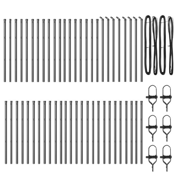 vidaXL Aitalatu 52 pcs Harmaa 3,2 x 3,2 x 80 cm