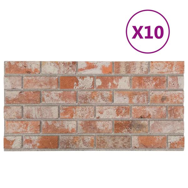 vidaXL Sein&auml;paneelit 10 pcs Oranssi 100 x 50 cm EPS vaahtomuovi