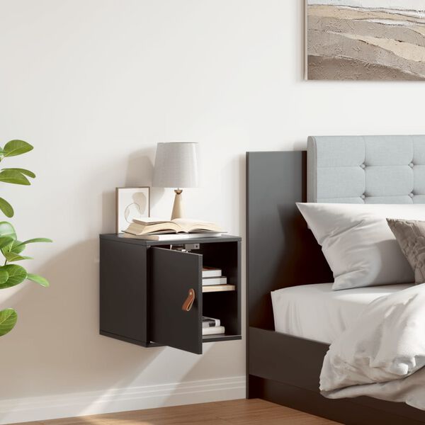 vidaXL Seinäkaappi musta 31,5x30x30 cm täysi mänty