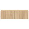 vidaXL TV-sein&auml;kaappi LED-valoilla Sonoma-tammi 100x35x31 cm