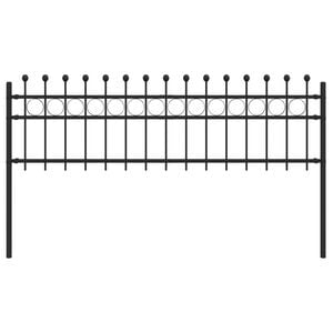 vidaXL Renkaiden aita Tilburg Musta 200 x 130 cm Jauhemaalattu Ter&auml;s