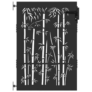 vidaXL Puutarhaportti lukkoon Musta 85 x 125 cm Jauhemaalattu ter&auml;s
