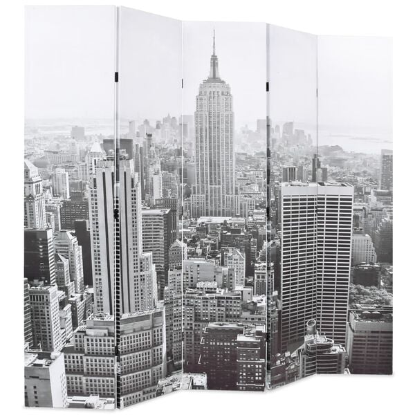 vidaXL Taitettava tilanjakaja 200x170 cm New Yorkin päivämaisema
