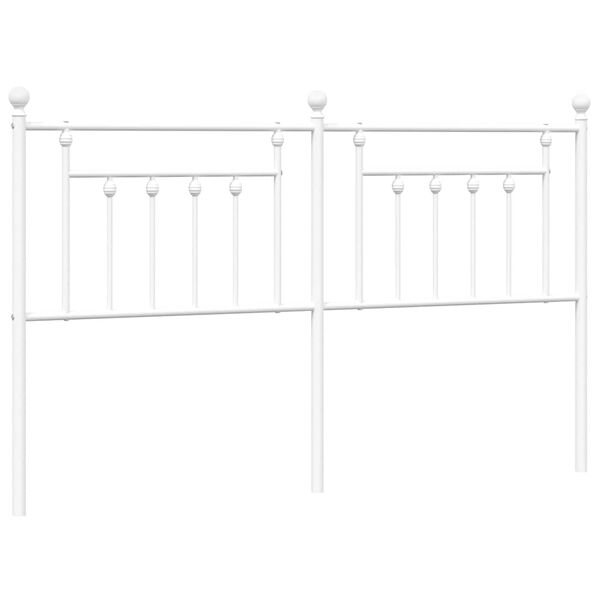 vidaXL Metallinen s&auml;ngynp&auml;&auml;ty valkoinen 180 cm