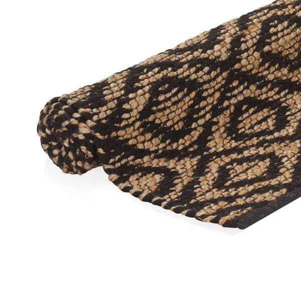 vidaXL K&auml;sinkudottu juuttimatto 120x180 cm beige ja musta