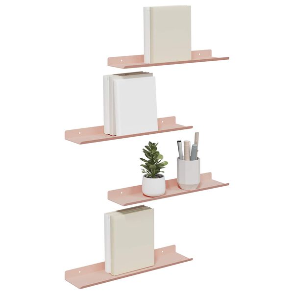 vidaXL Kelluva hylly 4 pcs Pinkki 40 x 8,5 x 2,5 cm Ter&auml;s