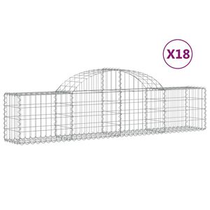 vidaXL Kaarevat kivikorit 18 kpl 200x30x40/60 cm galvanoitu rauta