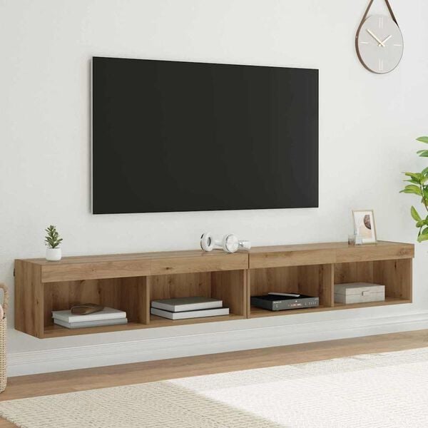 vidaXL TV-sein&auml;hyllyt Panama 2 pcs Artisan tammi 100 x 30 x 30 cm