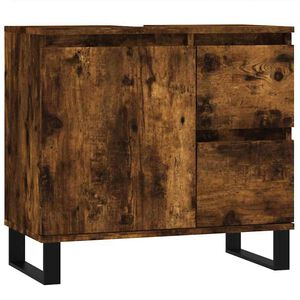 vidaXL Kylpyhuoneen kaappi savutammi 65x33x60 cm tekninen puu