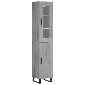 vidaXL Kaappi harmaa Sonoma 34,5x34x180 cm tekninen puu