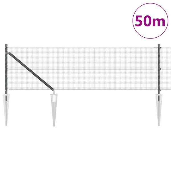 vidaXL Aitalatu Harmaa 50 x 0,5 m (16 x 16 mm verkko) Ter&auml;s ja PVC