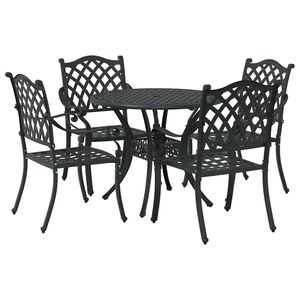 vidaXL Piharuokailu setti 5 pcs Musta Alumiini