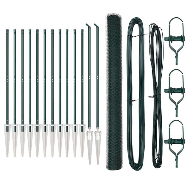 vidaXL Aitalatu Vihre&auml; 25 x 1,5 m (13 mm verkko) Ter&auml;s